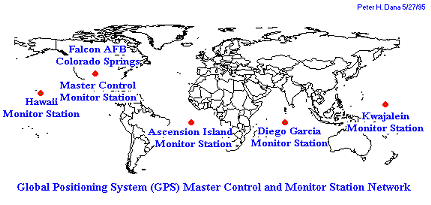 Situacin de las estaciones de control del sistema NAVSTAR-GPS